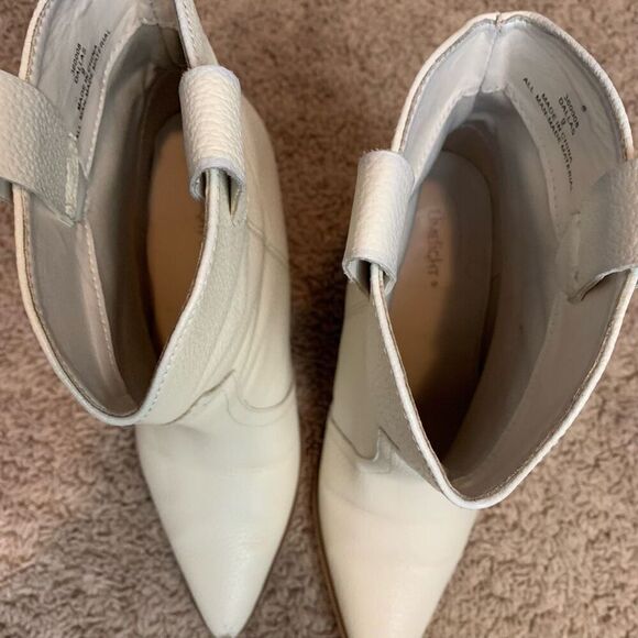 Limelight White Ivory Faux Leather Cowboy Wéstern Ankle Boots Booties 9 - Picture 4 of 8